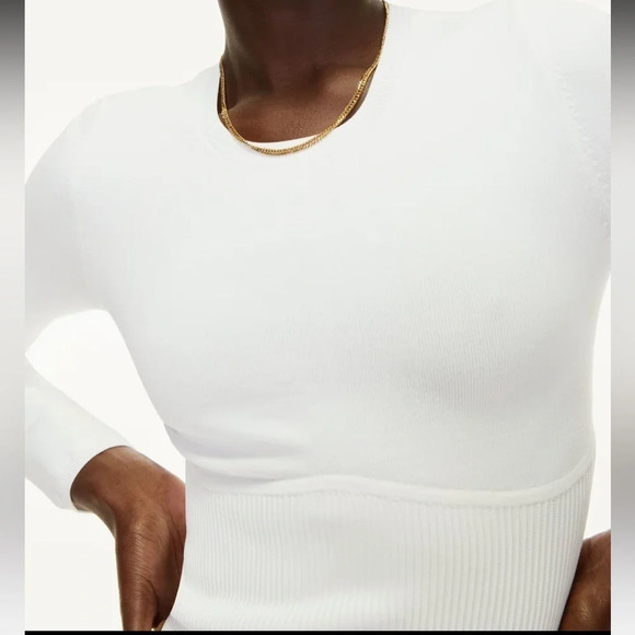 Aritzia Babaton Sculpt Knit Empire Long Sleeve in grey - Picture 2 of 6